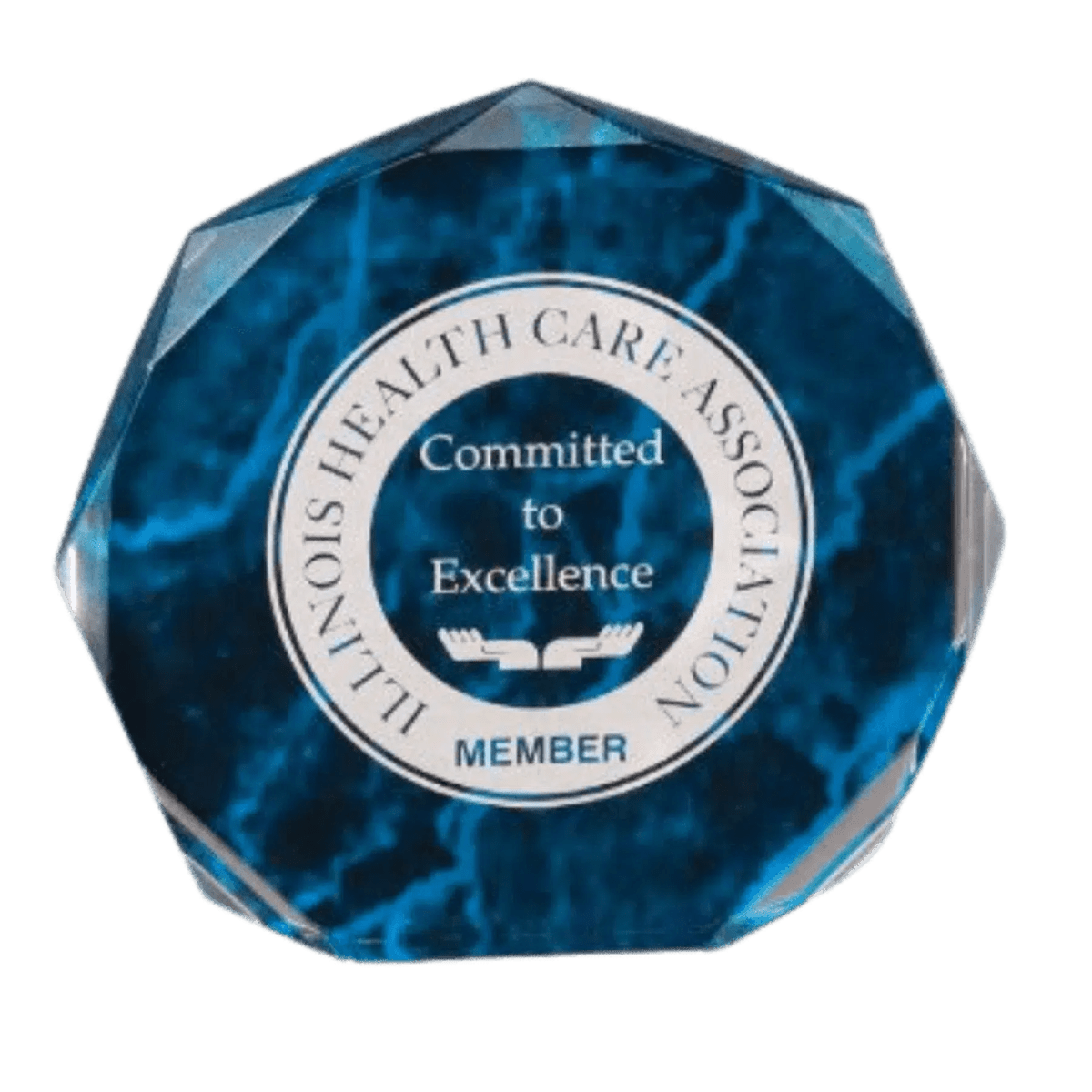 Octagon Acrylic Award - Engraved for Desks & Display - Gold/Clear