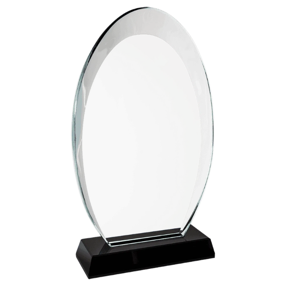 Oval Halo Glass with Black Base - LightForce Laser Engraving, LLC