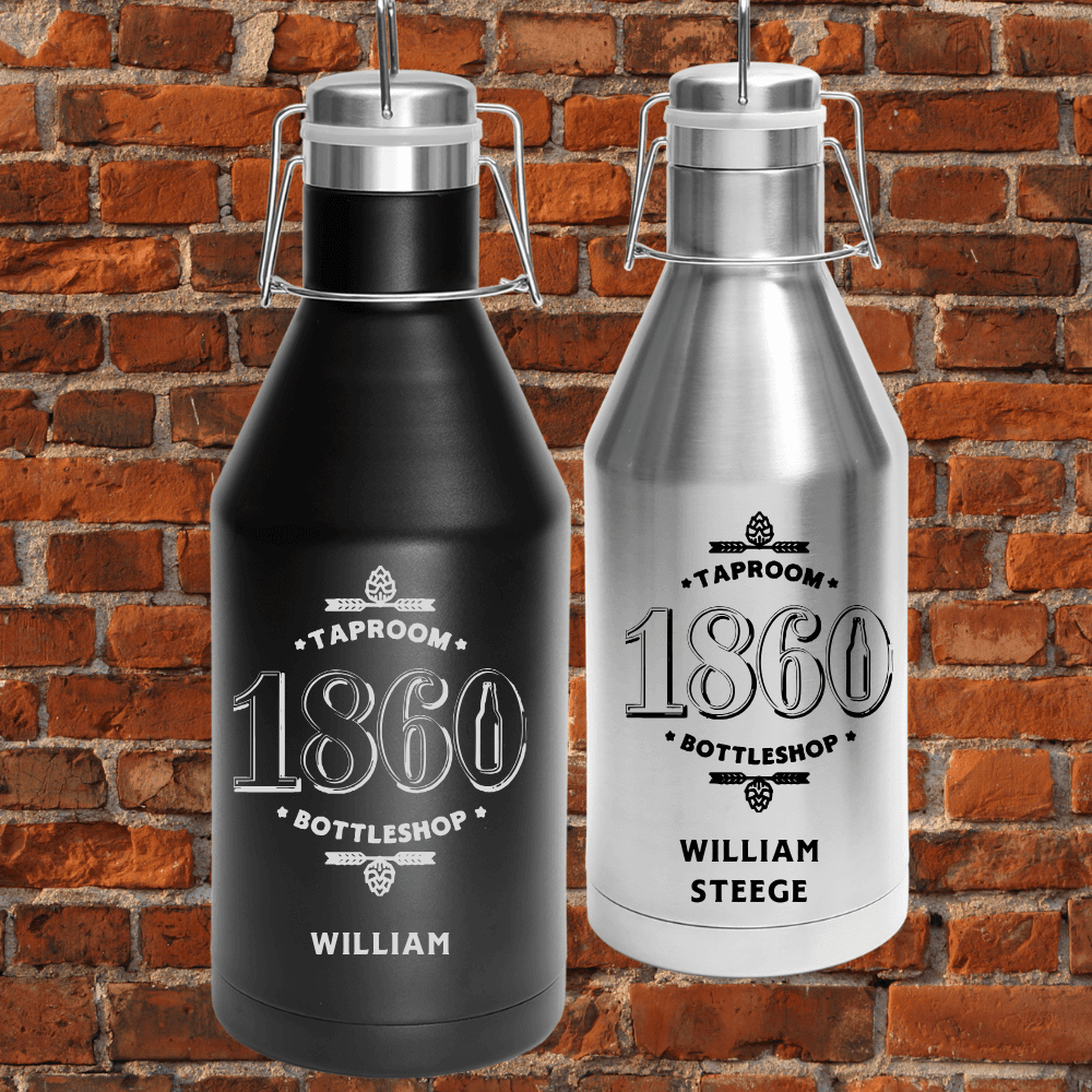 Personalized 1860 Growlers - 64 oz. Polar Camel Vaccuum Insulated - Stainless