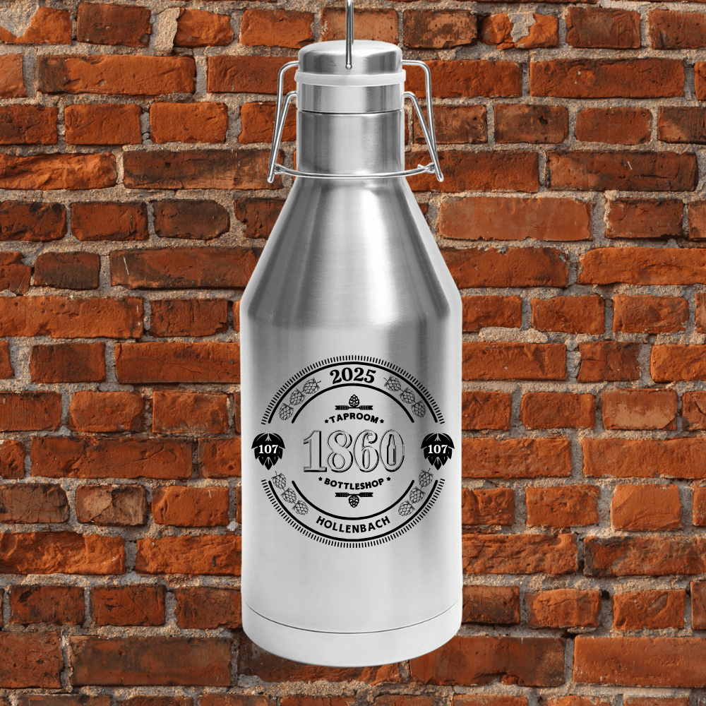 Personalized 1860 Growlers - 64 oz. Polar Camel Vaccuum Insulated - Black