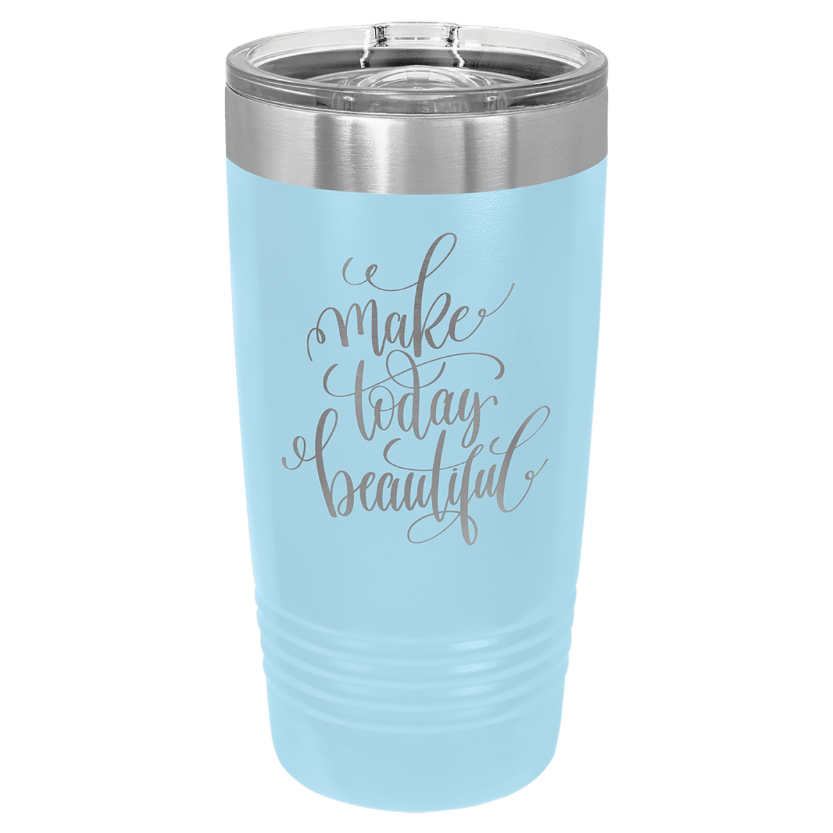Personalized 20 oz. Ringneck Tumblers - Polar Camel Colors and Sport Themes - Light Blue (Slider Lid)