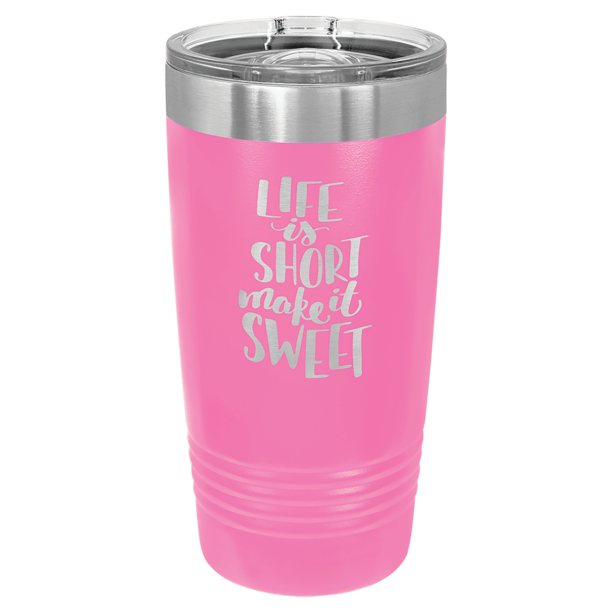 Personalized 20 oz. Ringneck Tumblers - Polar Camel Colors and Sport Themes - Pink (Slider Lid)