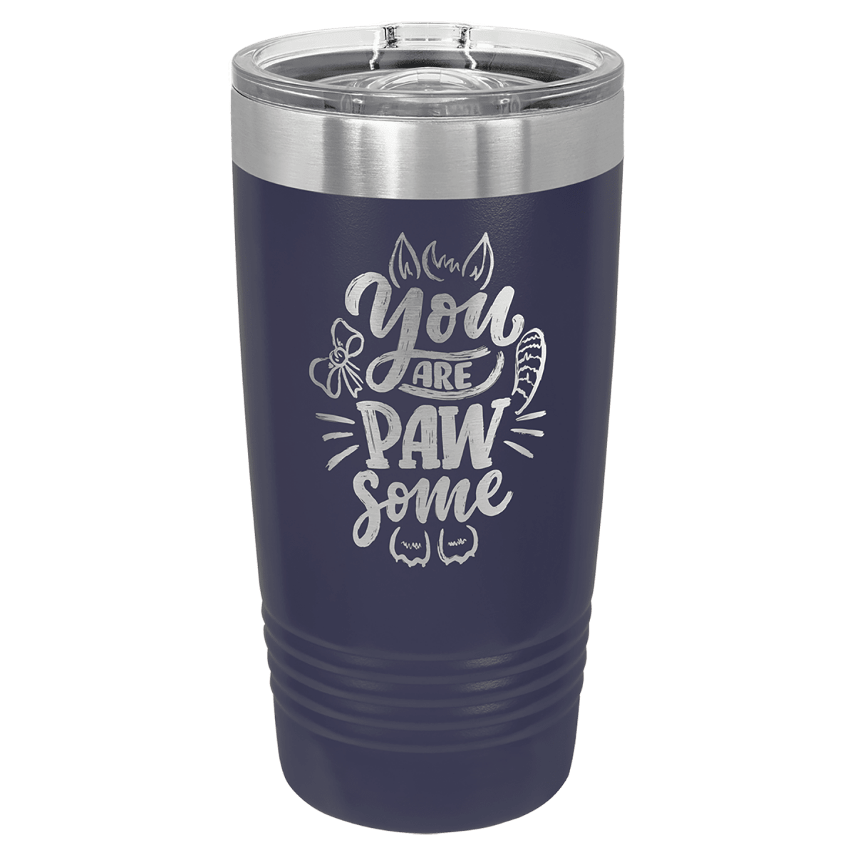 Personalized 20 oz. Ringneck Tumblers - Polar Camel Colors and Sport Themes - Navy Blue (Slider Lid)