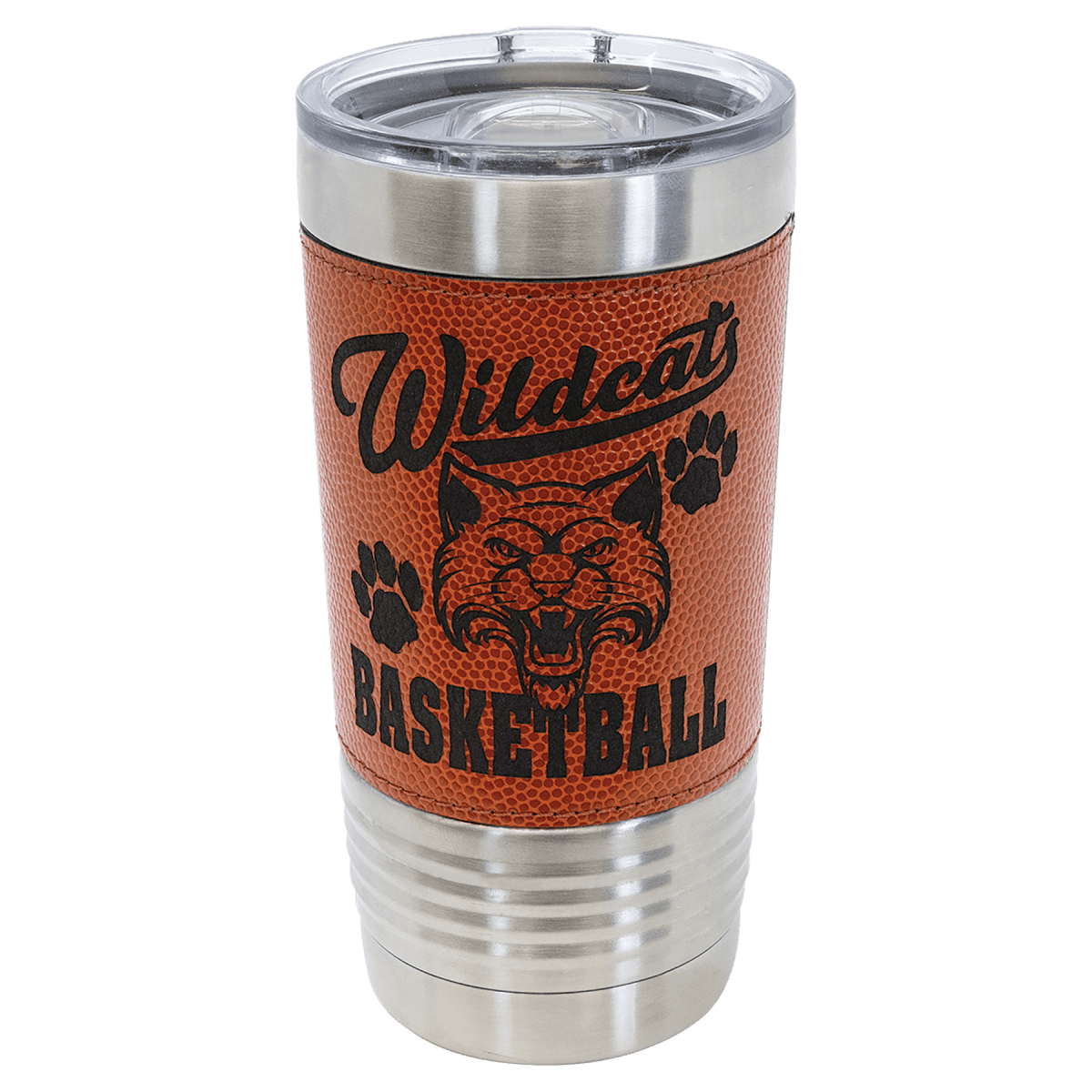 Personalized 20 oz. Ringneck Tumblers - Polar Camel Colors and Sport Themes - Basketball Tumbler (Slider Lid)