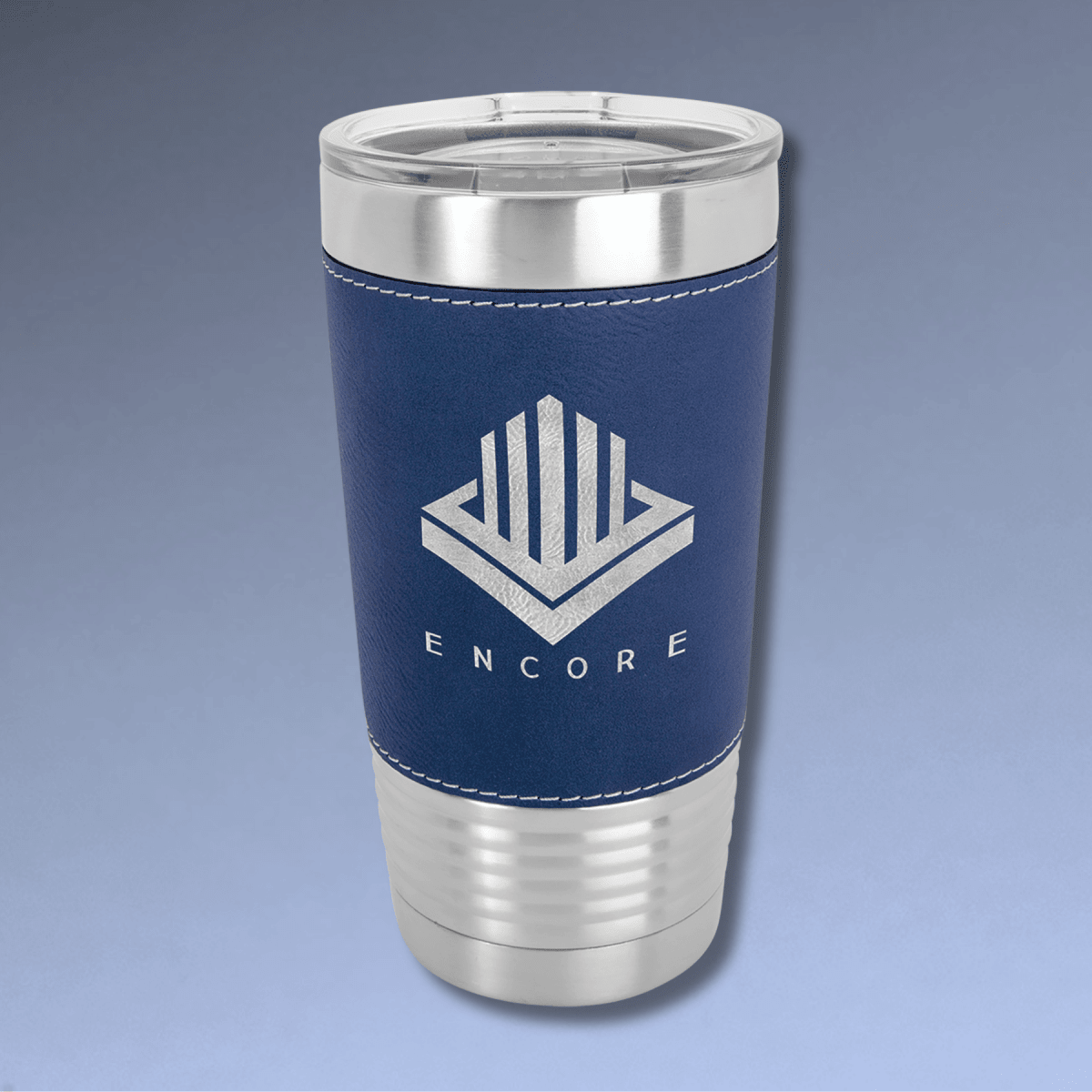 Personalized 20 oz. Ringneck Tumblers - Polar Camel Leatherette Wrap - Purple