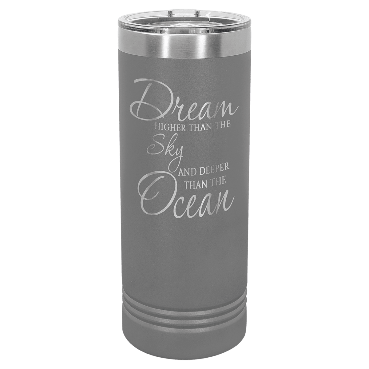 Personalized 22 oz. Skinny Tumblers – 2X Polar Camel Drinkware - Gray