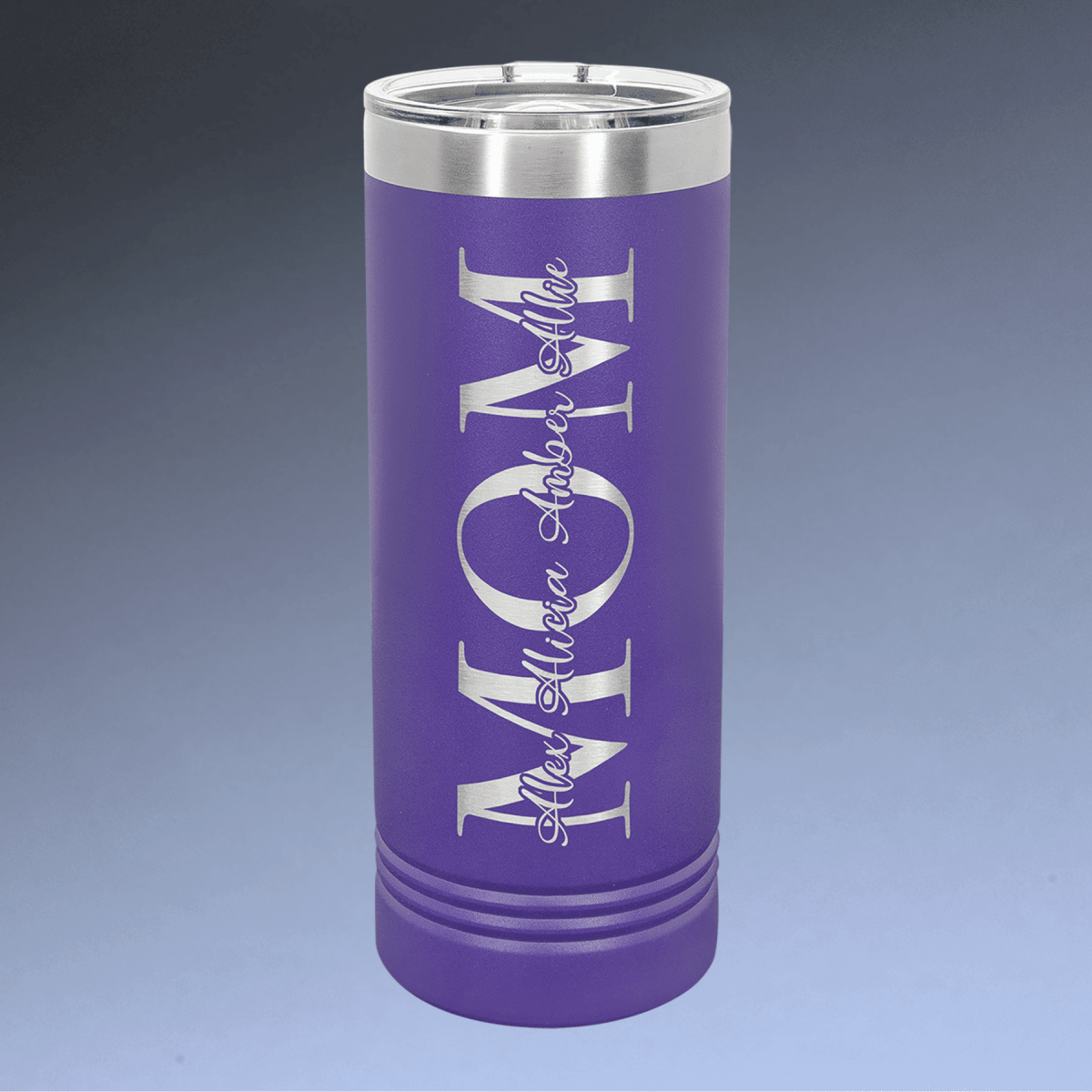 Personalized 22 oz. Skinny Tumblers – 2X Polar Camel Drinkware - Purple