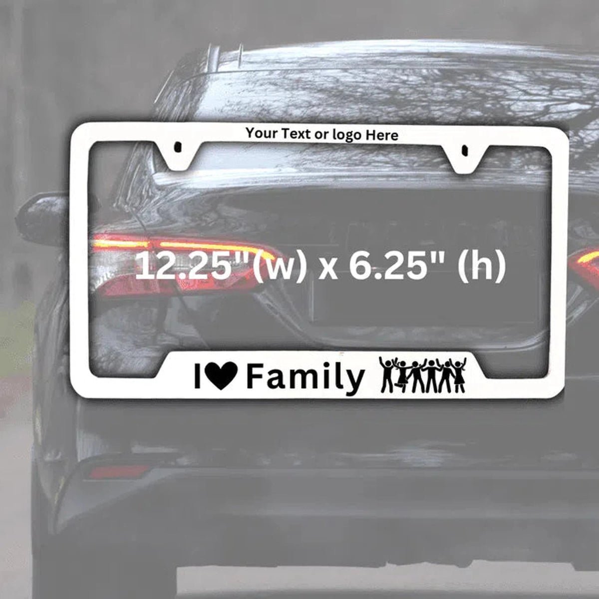Personalized Acrylic License Plate Frame - Family