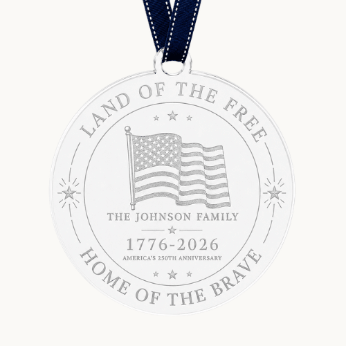 Personalized America 250 Land of the Free Acrylic Ornament - Americana Heritage