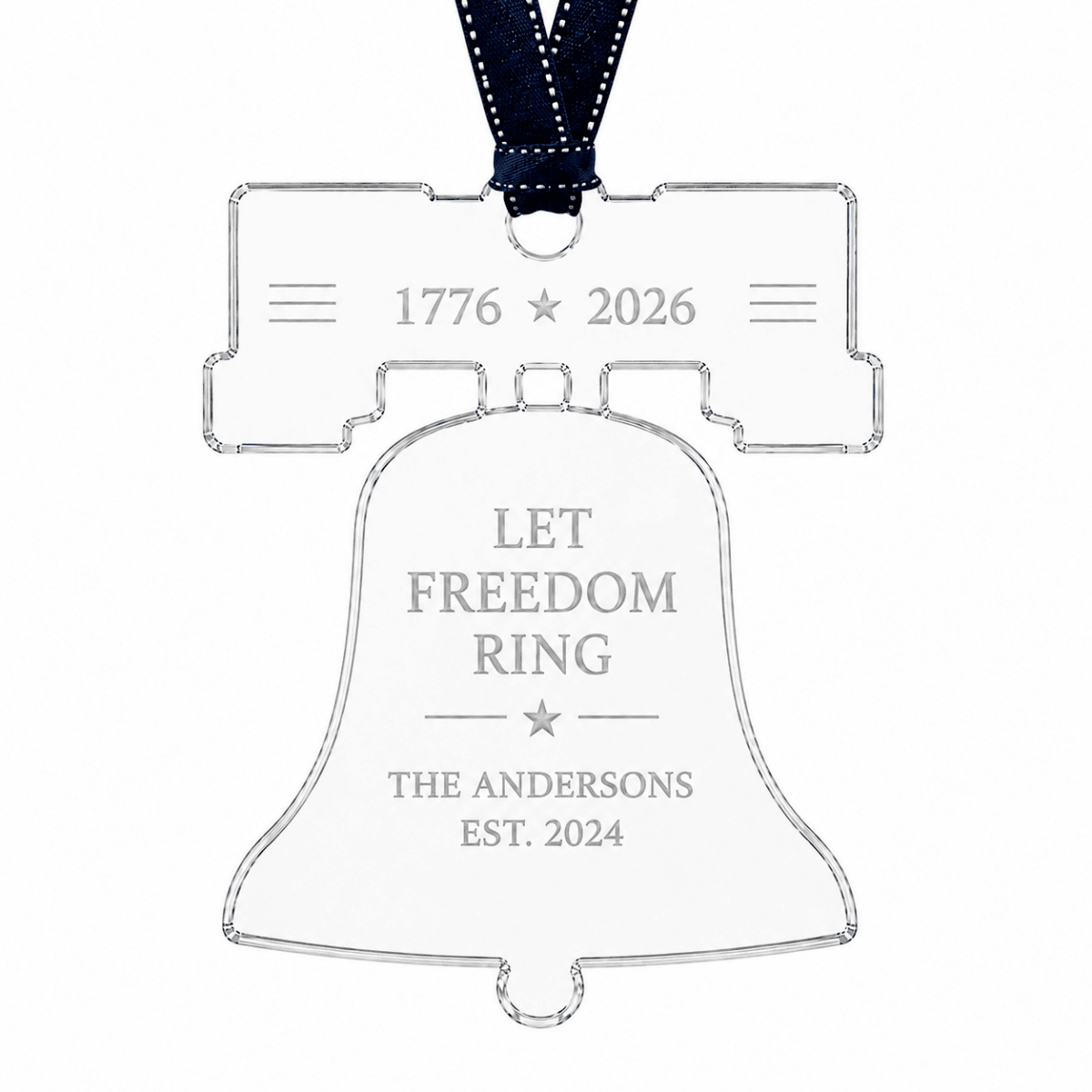 Personalized America 250 Liberty Bell Acrylic Ornament - Heritage Classic