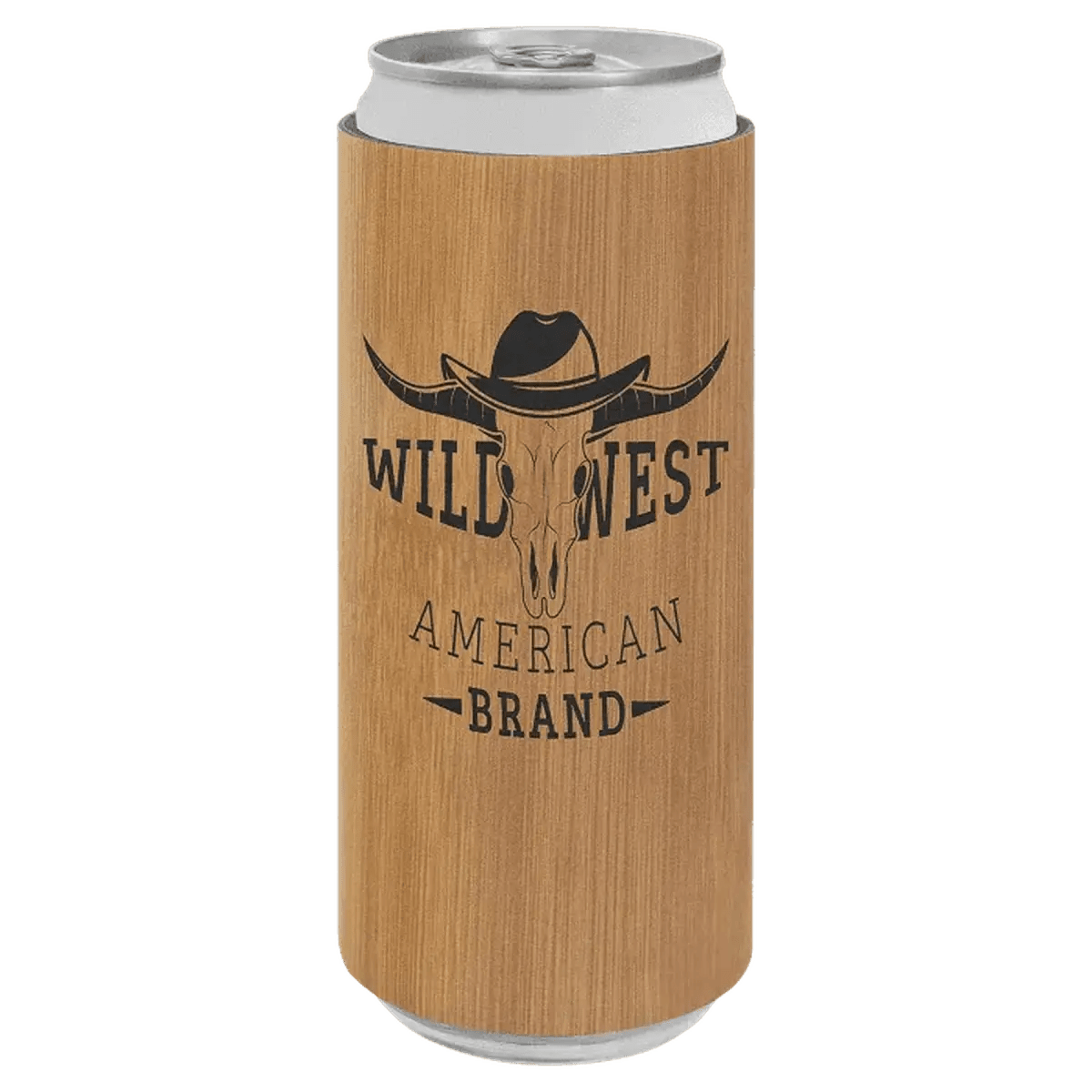 Personalized Beverage Holder for Slim Cans and Bottles - Bamboo