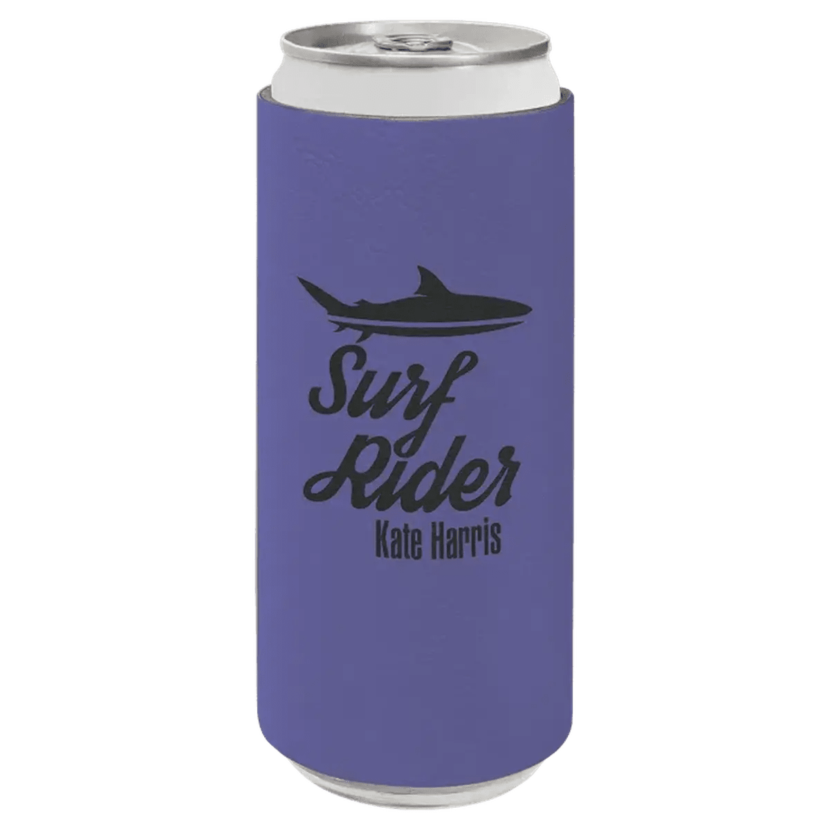 Personalized Beverage Holder for Slim Cans and Bottles - Purple