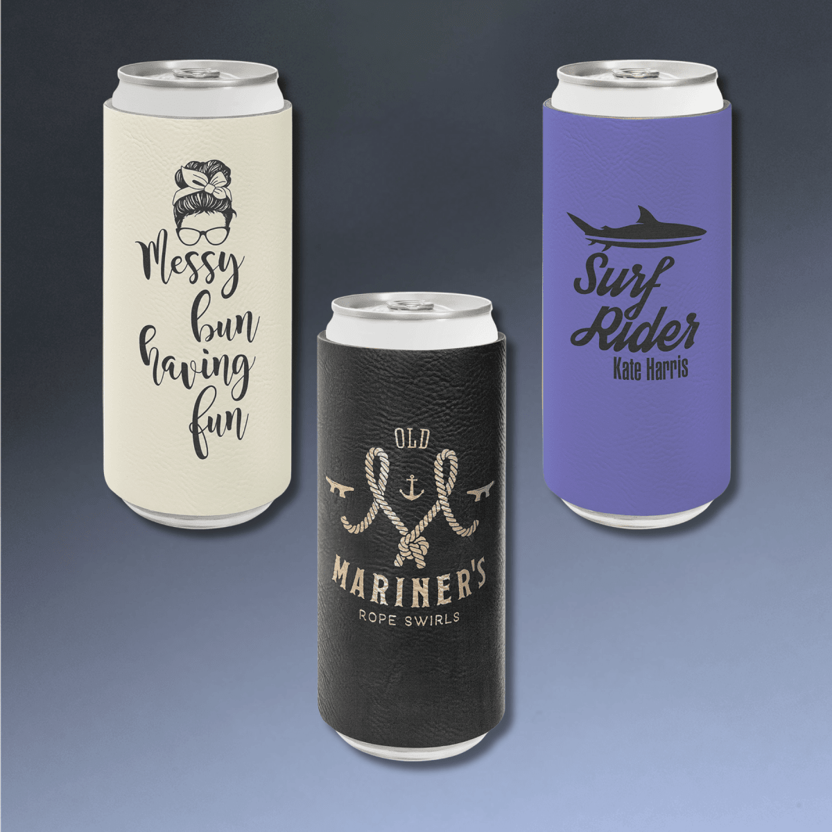 Personalized Beverage Holder for Slim Cans and Bottles - Football
