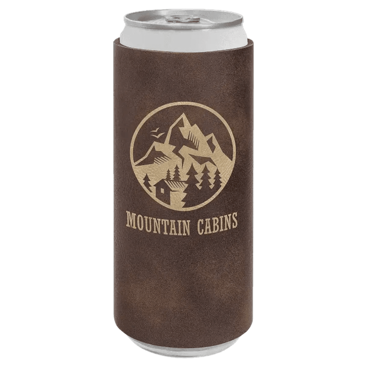 Personalized Beverage Holder for Slim Cans and Bottles - Rustic/Gold