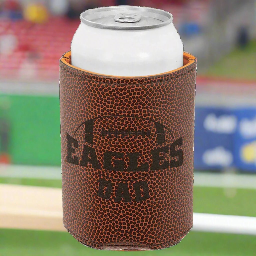 Personalized Beverage Holders – Leatherette, Cork & Sport Themes - Football