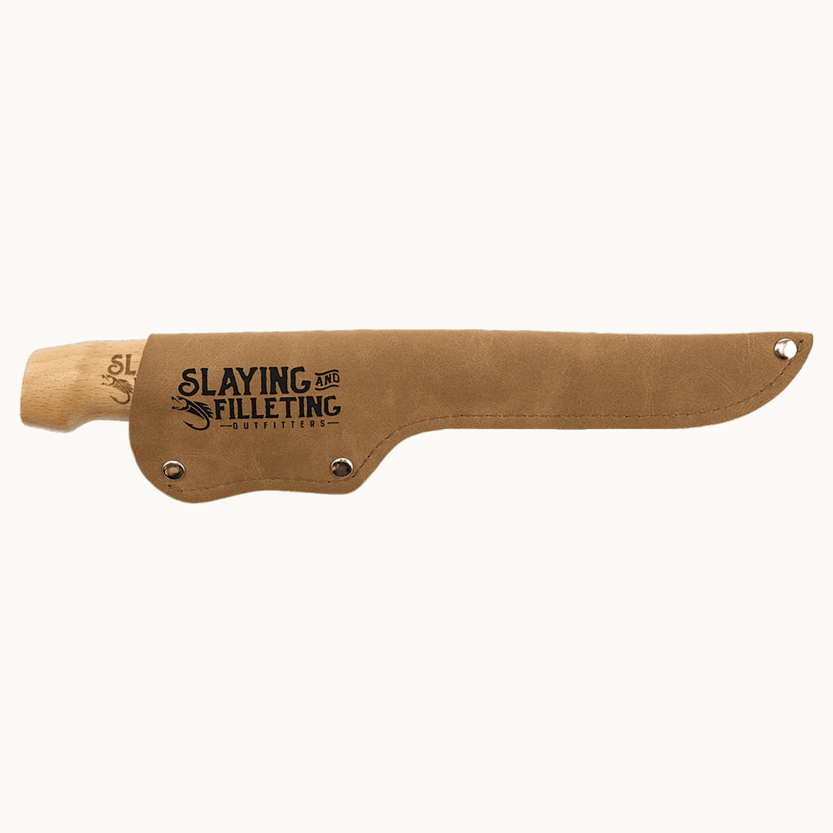 Personalized Bison River Fillet Knife with Leather Sheath - 7" Blade (Overall Size: 11 3/4" x 1 1/4")