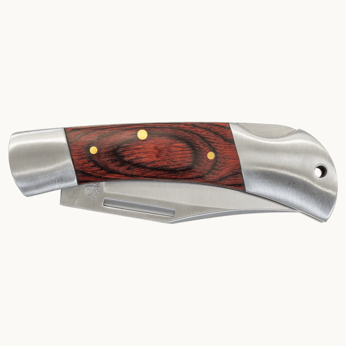 Personalized Bison River Folding Knife | Bone or Wood Handle - Lock Back Blade