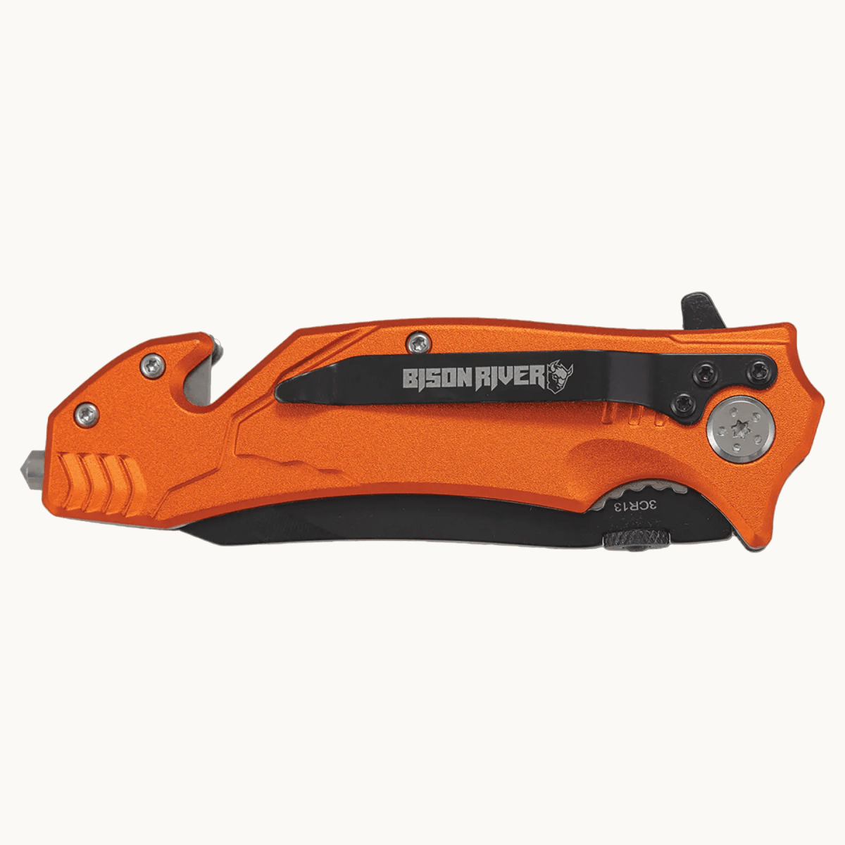 Personalized Bison River Rescue and Survival Knife - Anodized Aluminum