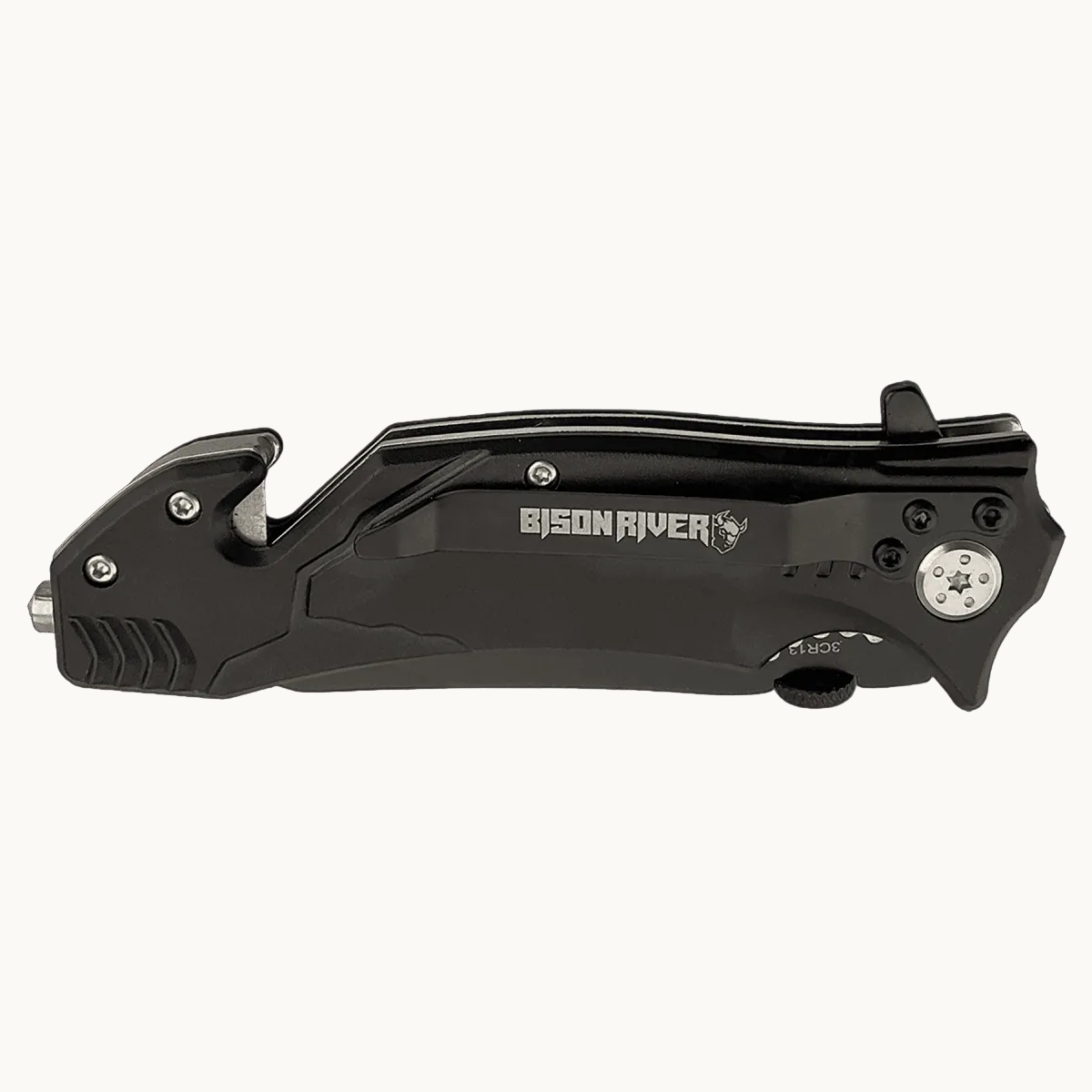 Personalized Bison River Rescue and Survival Knife - Anodized Aluminum