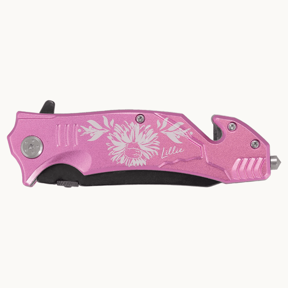 Personalized Bison River Rescue and Survival Knife - Anodized Aluminum
