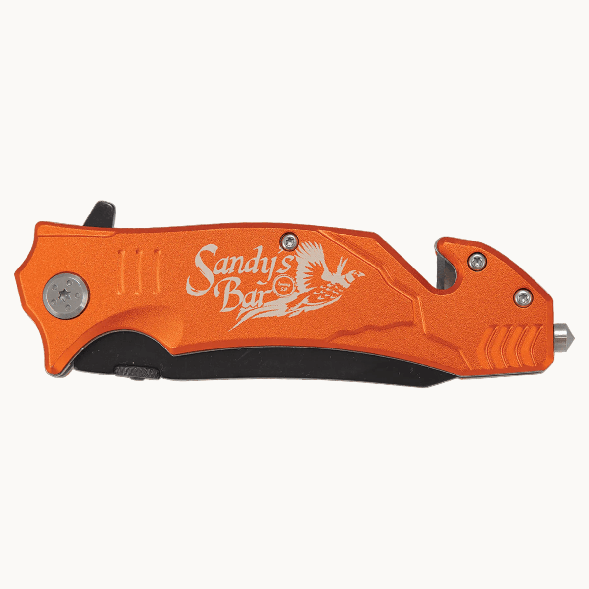 Personalized Bison River Rescue and Survival Knife - Anodized Aluminum