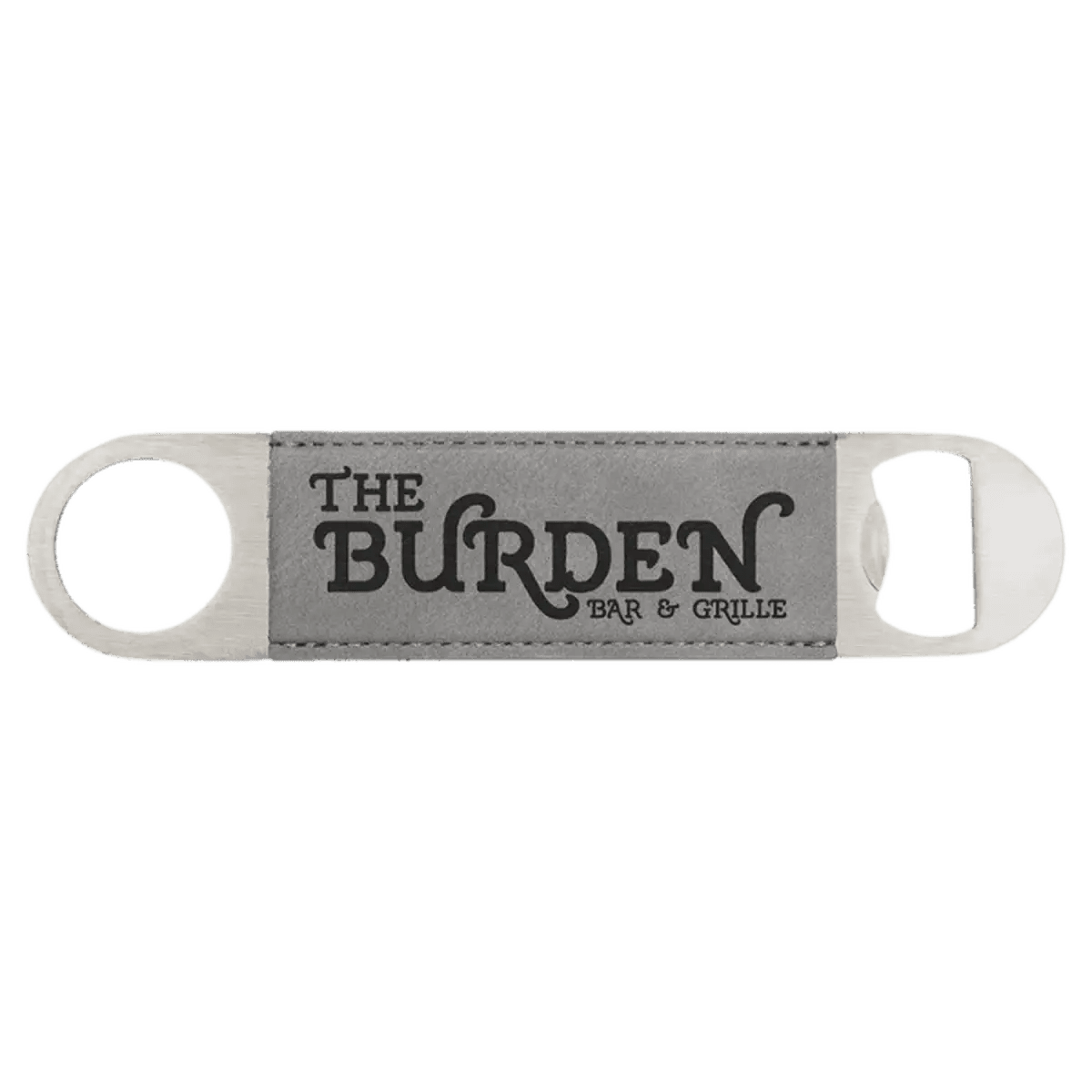Personalized Bottle Openers - Extra Long Bar Style with Wide Ring - Gray