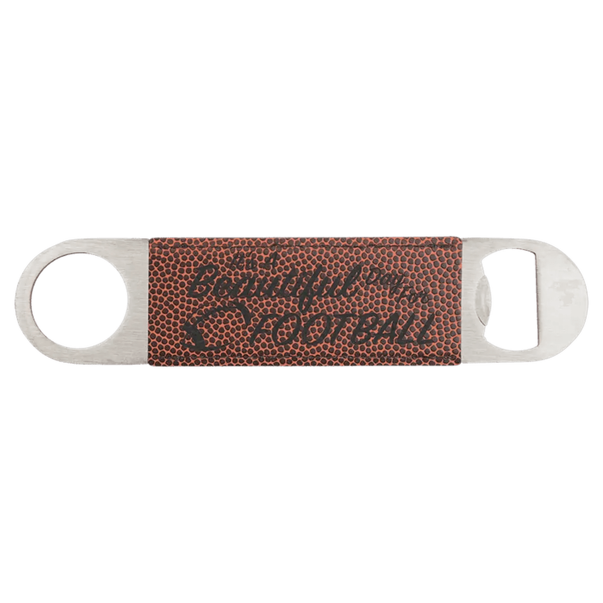 Personalized Bottle Openers - Extra Long Bar Style with Wide Ring - Black/Silver