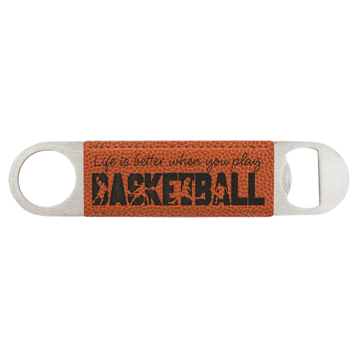 Personalized Bottle Openers - Extra Long Bar Style with Wide Ring - Gray