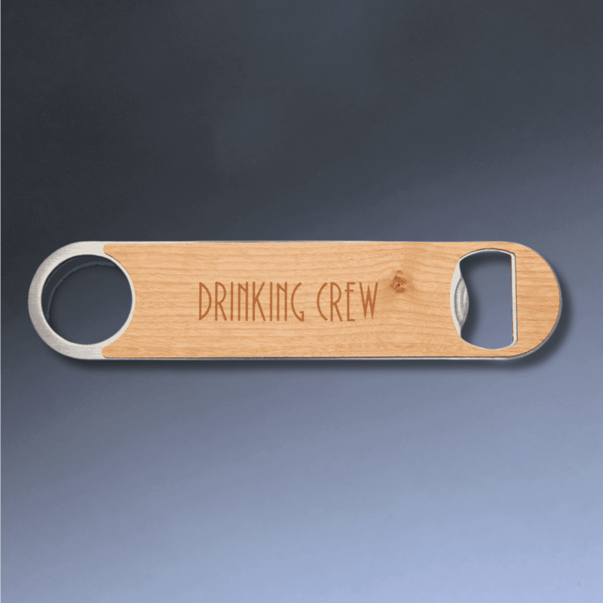 Personalized Bottle Openers - Extra Long Bar Style with Wide Ring - Black/Silver