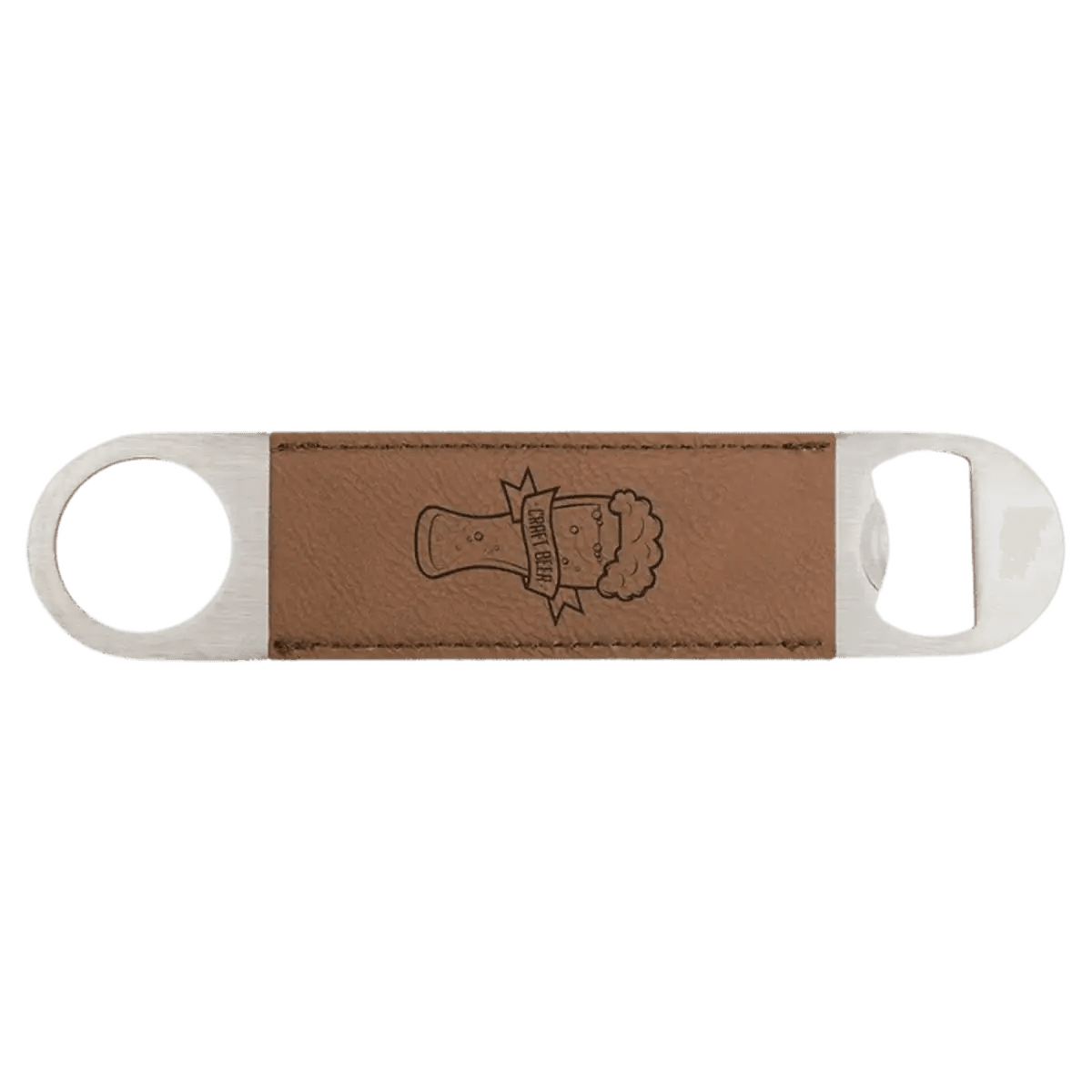 Personalized Bottle Openers - Extra Long Bar Style with Wide Ring - Dark Brown