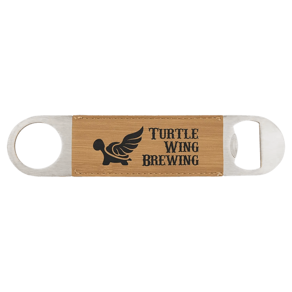 Personalized Bottle Openers - Extra Long Bar Style with Wide Ring - Bamboo