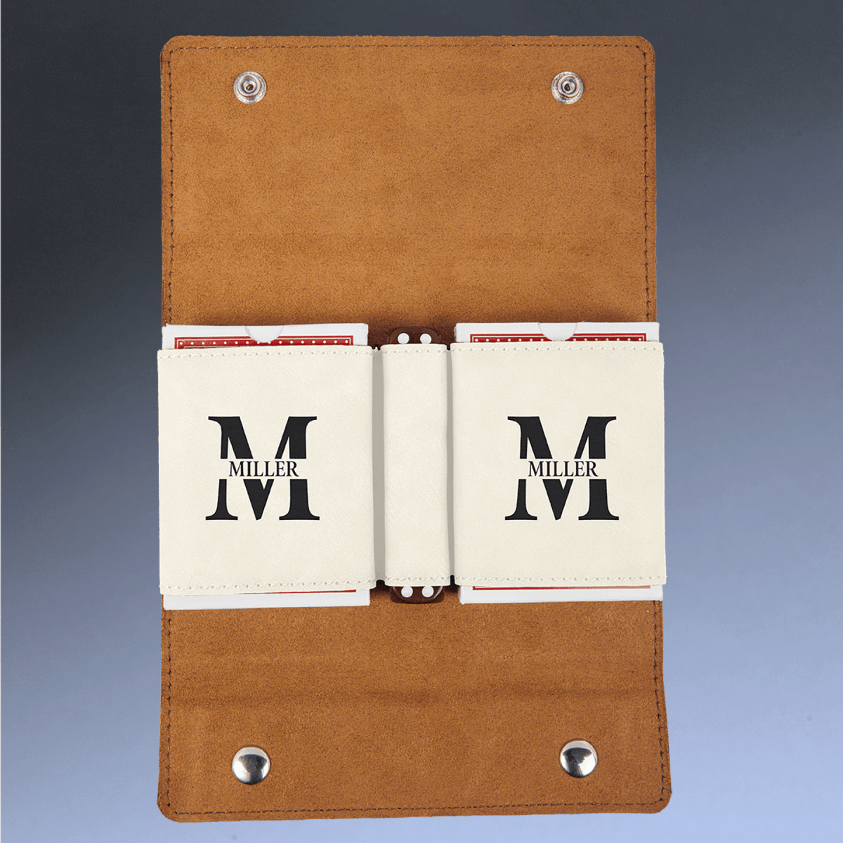 Personalized Card & Dice Set with Travel Case - Black/Gold