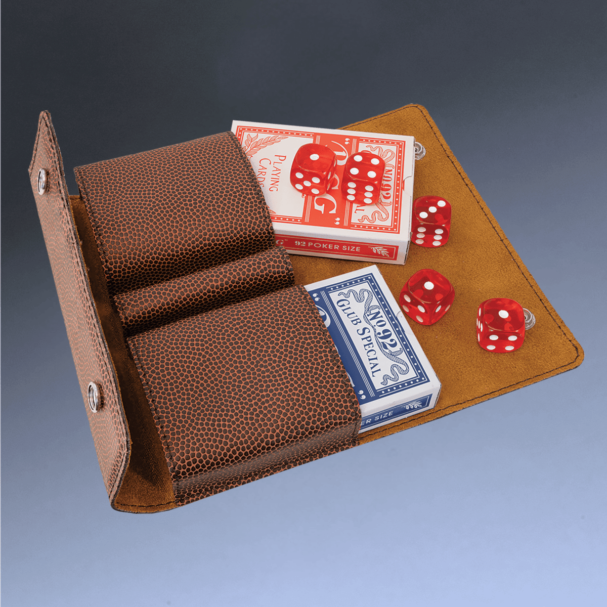 Personalized Card & Dice Set with Travel Case - Black/Gold