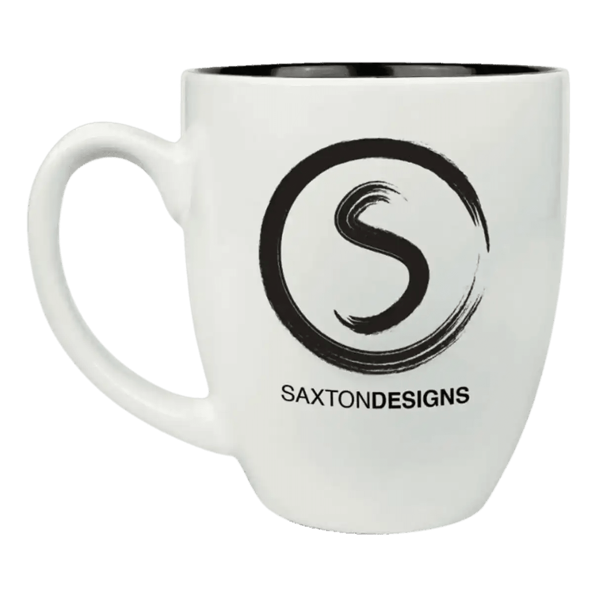 Personalized Ceramic Coffee Mugs – Bistro and Rounded Styles - White/Black