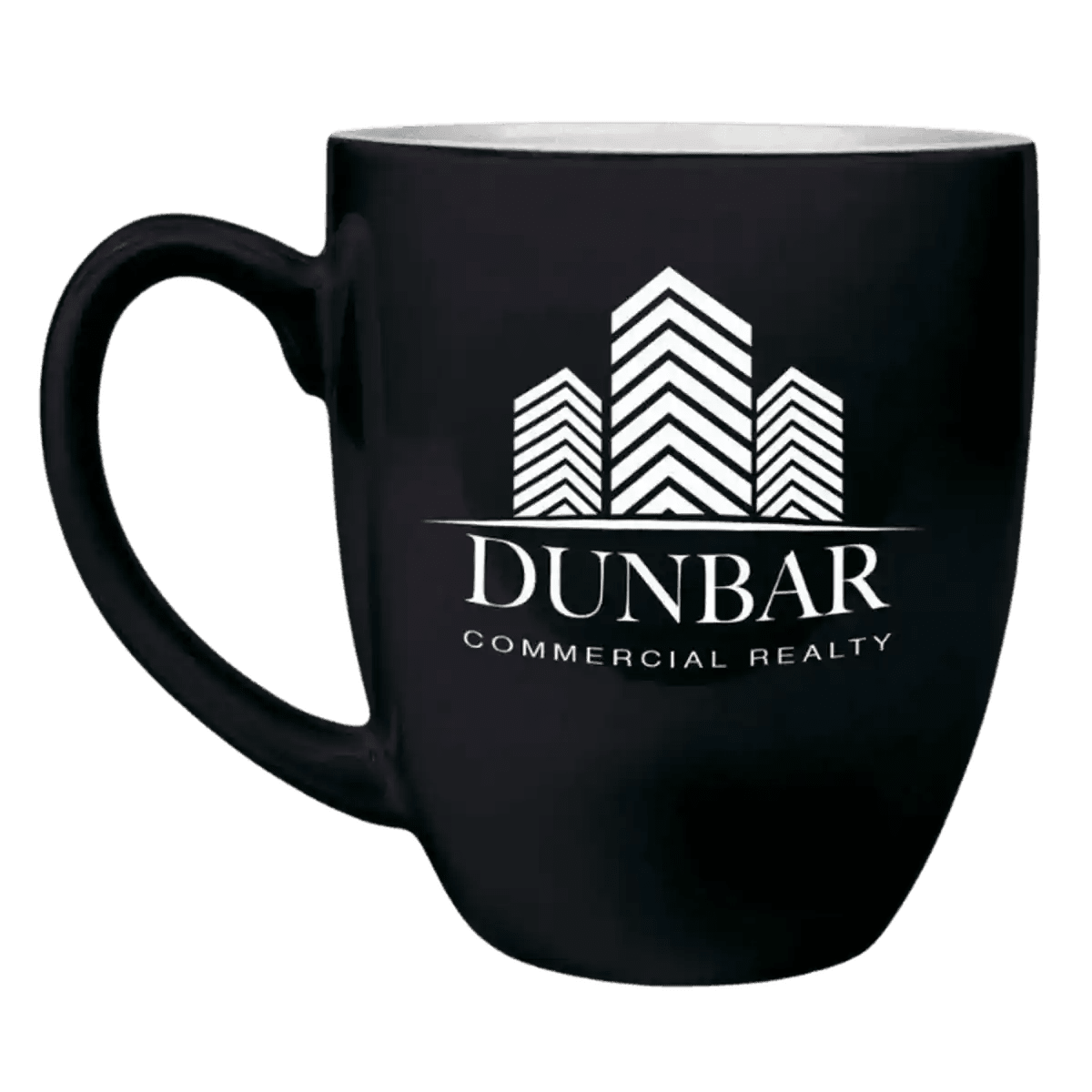 Personalized Ceramic Coffee Mugs – Bistro and Rounded Styles - Black/White