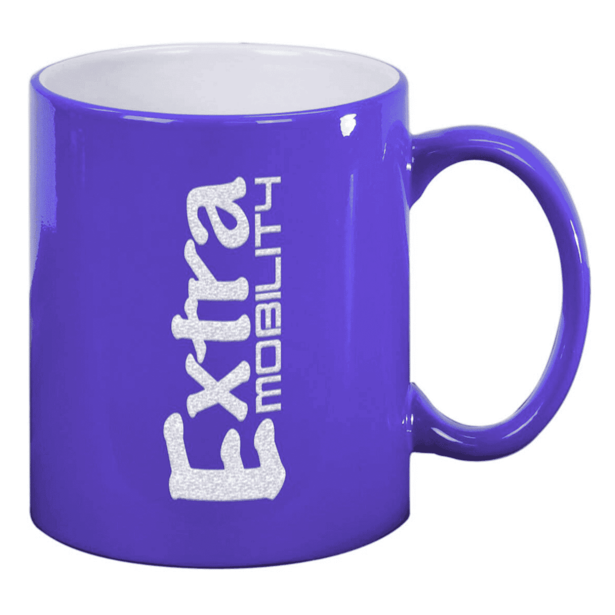 Personalized Ceramic Coffee Mugs – Bistro and Rounded Styles - Blue/White