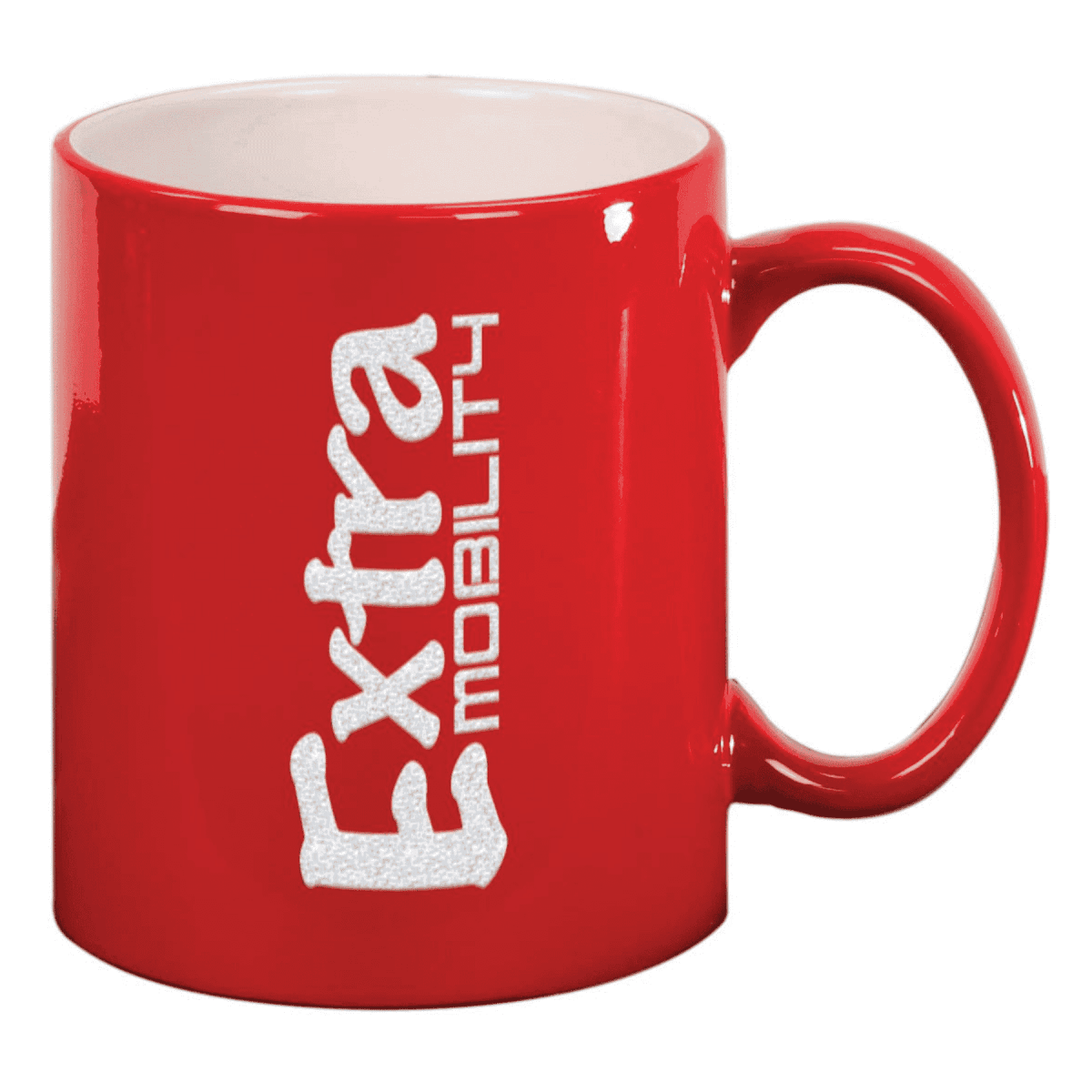 Personalized Ceramic Coffee Mugs – Bistro and Rounded Styles - Red/White