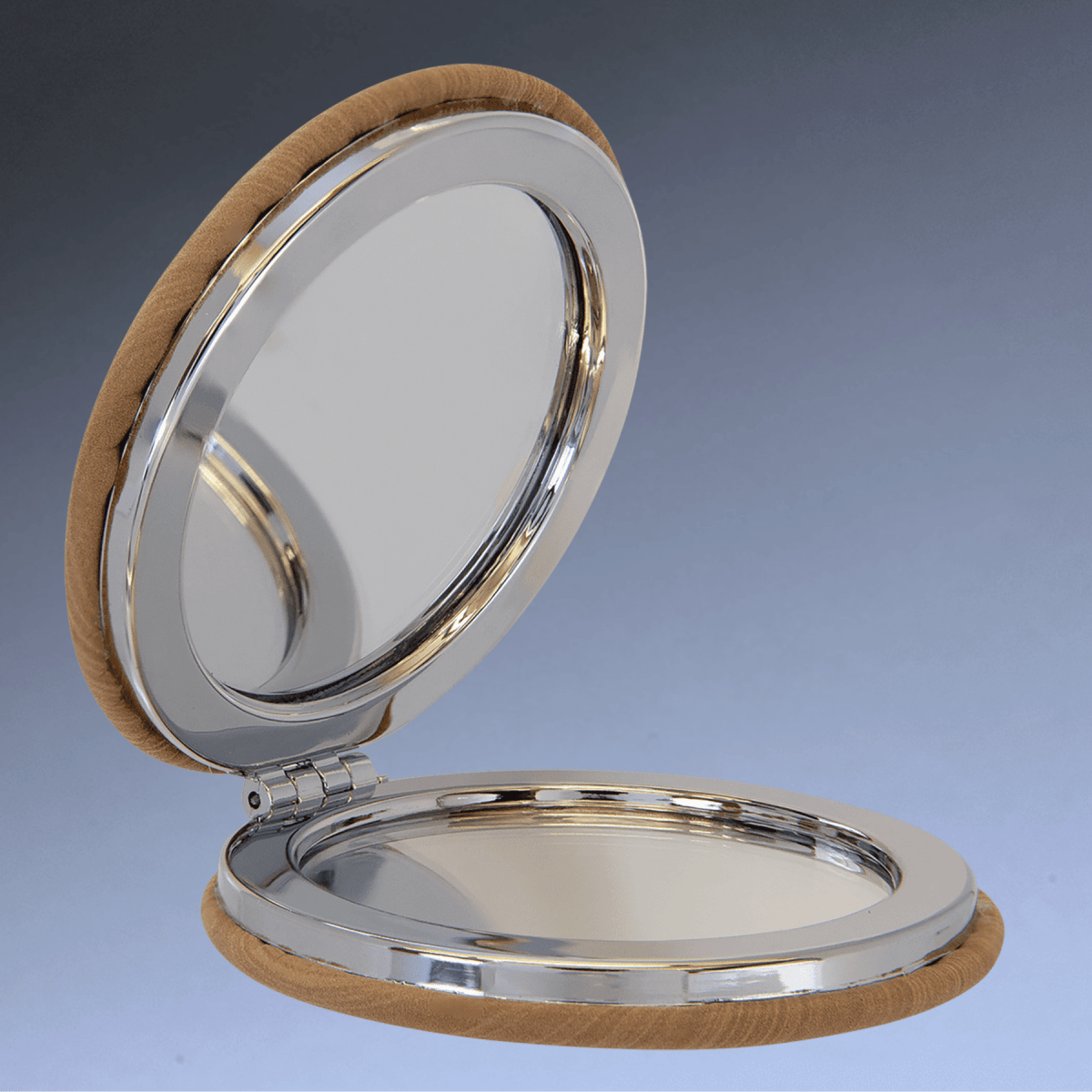 Personalized Compact Mirror With Magnifier in Leatherette Colors - Teal