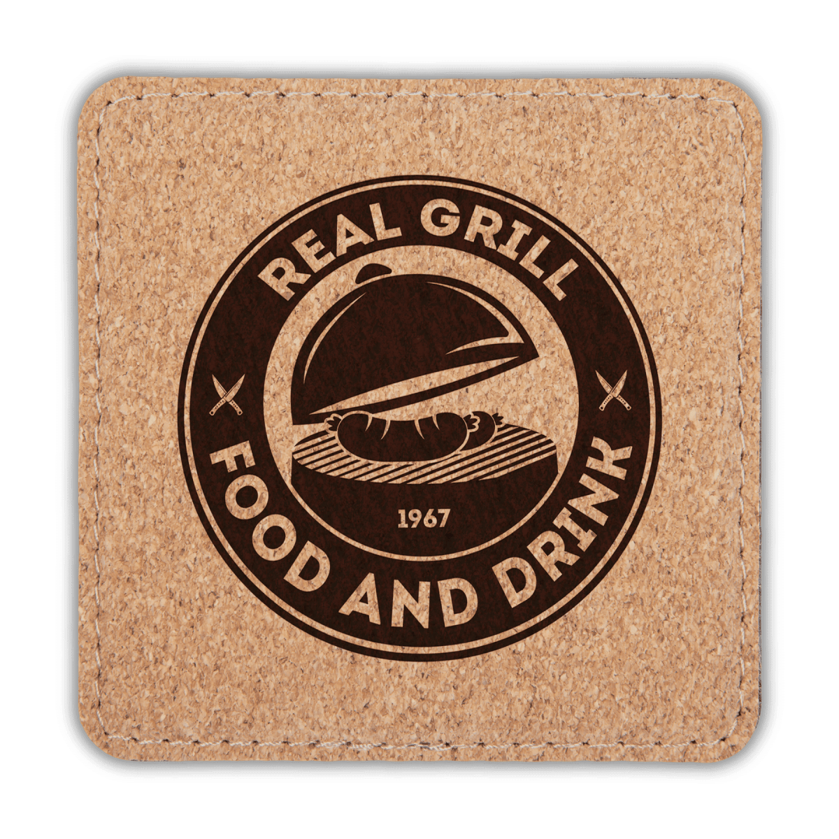 Personalized Cork Coasters and Trivets - Double Stitched Padded Coaster