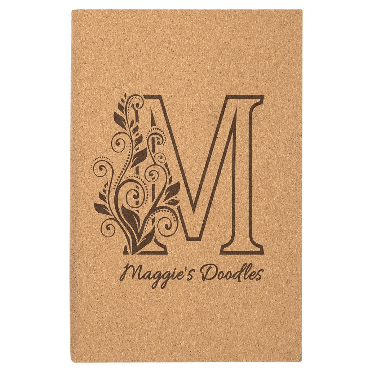 Personalized Cork Sketch Books - Hard Bound - 5 1/4" x 8 1/4"