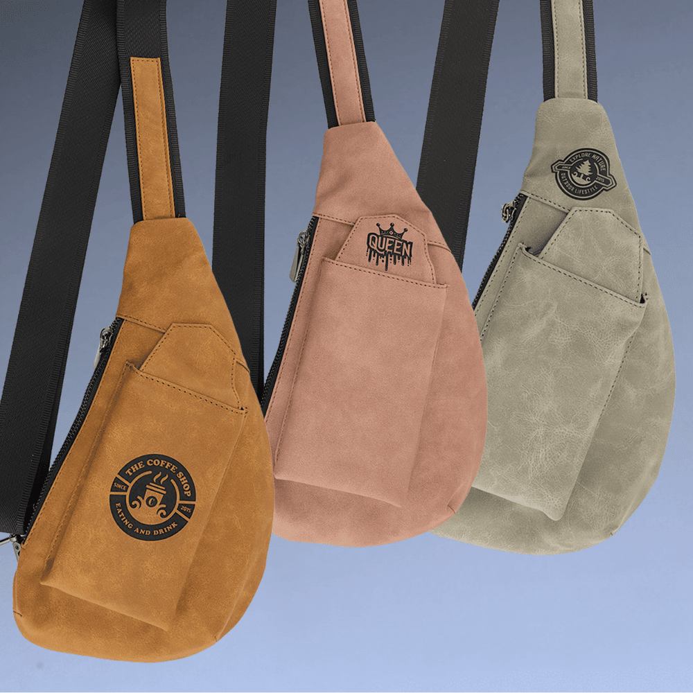 Custom Cross Body Sling Crescent Bag - Creekside Collection - Light Green