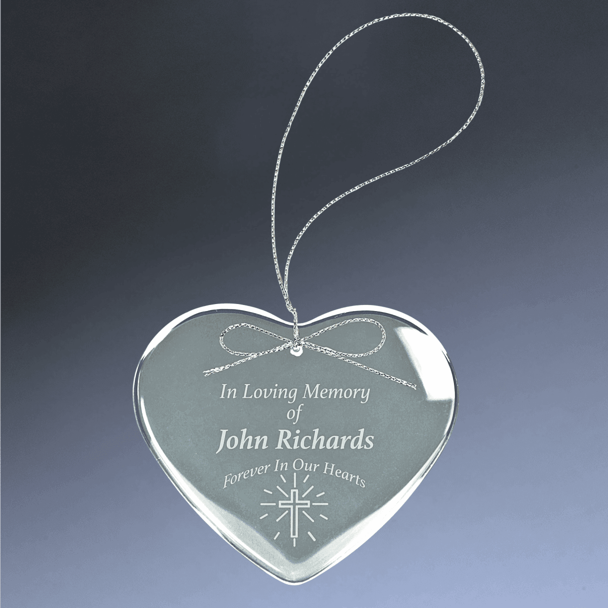 Personalized Crystal Ornaments with Ribbon and Gift Box - Heart