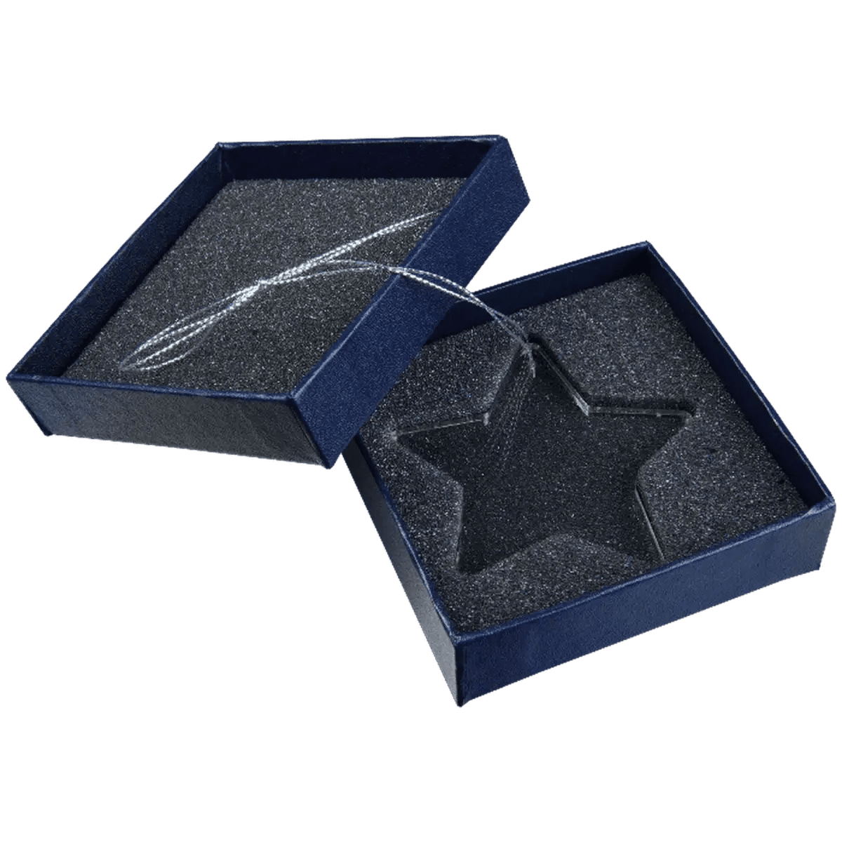 Personalized Crystal Ornaments with Ribbon and Gift Box - Star