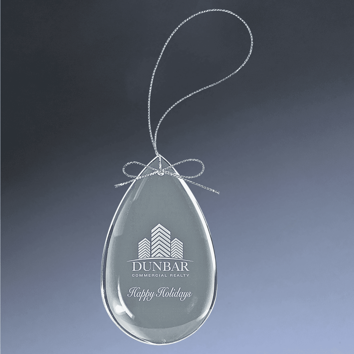 Personalized Crystal Ornaments with Ribbon and Gift Box - Teardrop