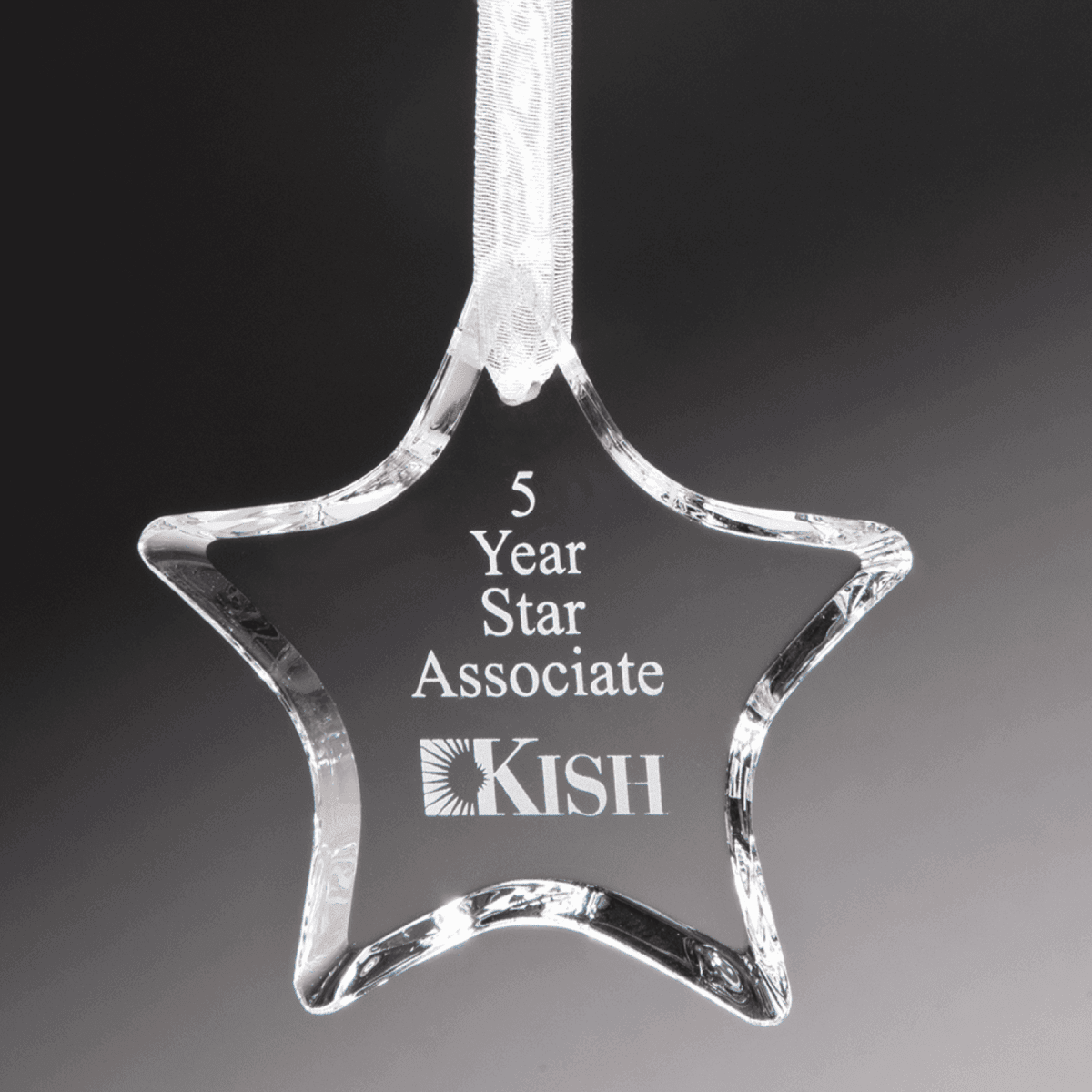 Personalized Crystal Ornaments with Ribbon and Gift Box - Star