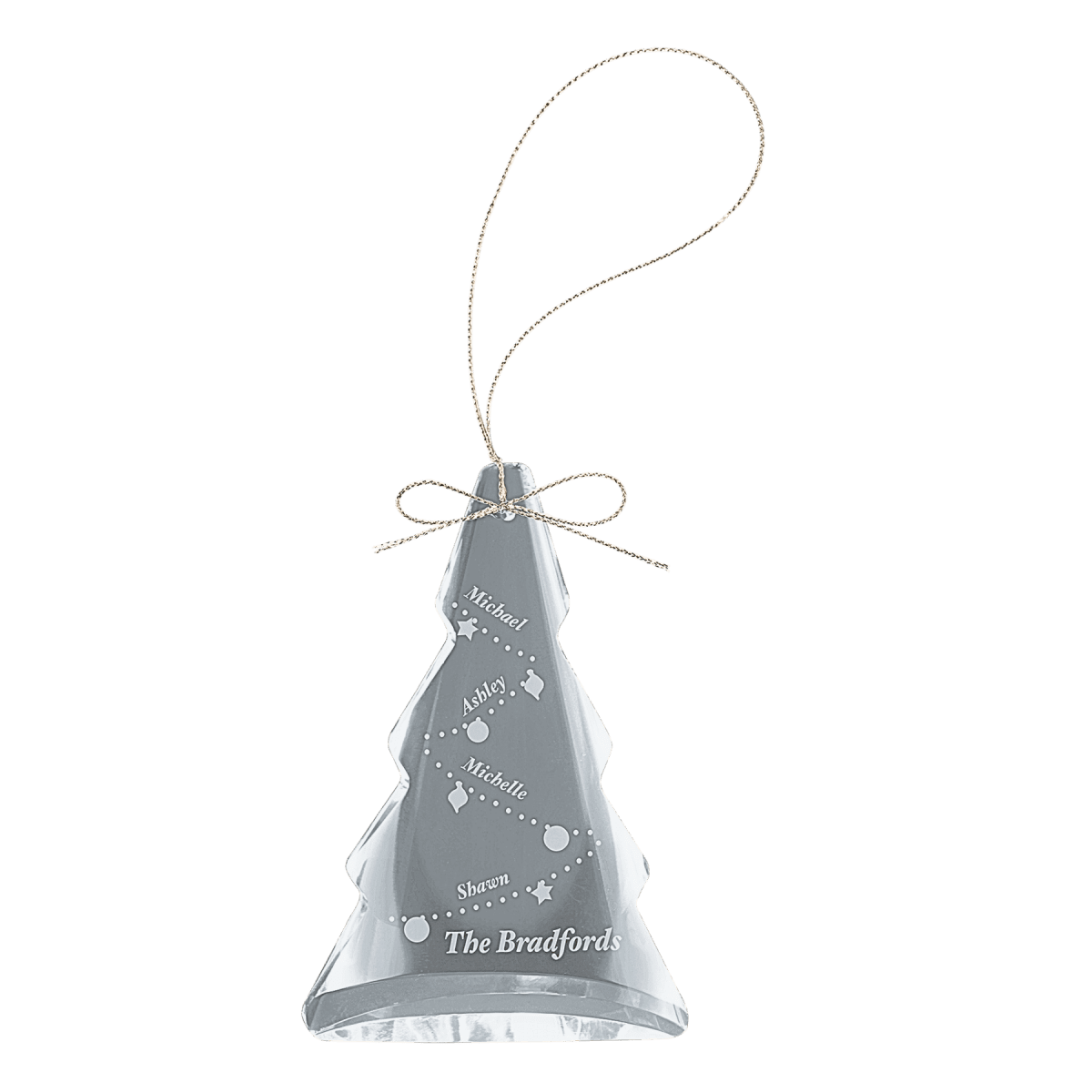 Personalized Crystal Ornaments with Ribbon and Gift Box - Star
