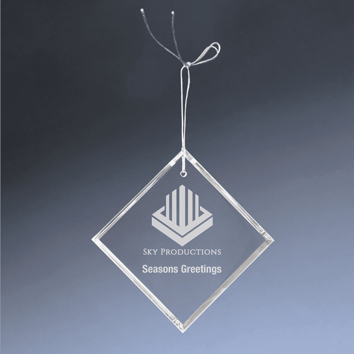 Personalized Crystal Ornaments with Ribbon and Gift Box - Diamond