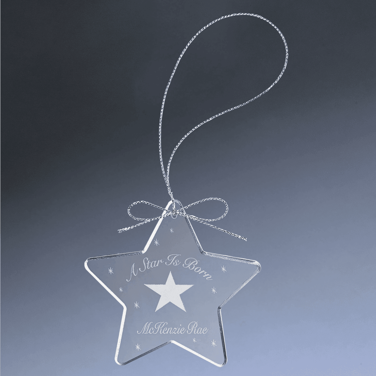 Personalized Crystal Ornaments with Ribbon and Gift Box - Star
