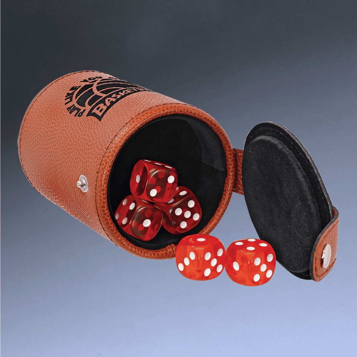 Personalized Dice Cup Set for Games with Leatherette Storage Cup - Black/Gold
