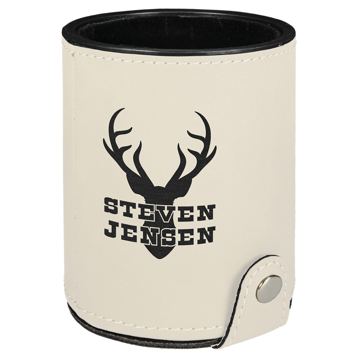 Personalized Dice Cup Set for Games with Leatherette Storage Cup - White